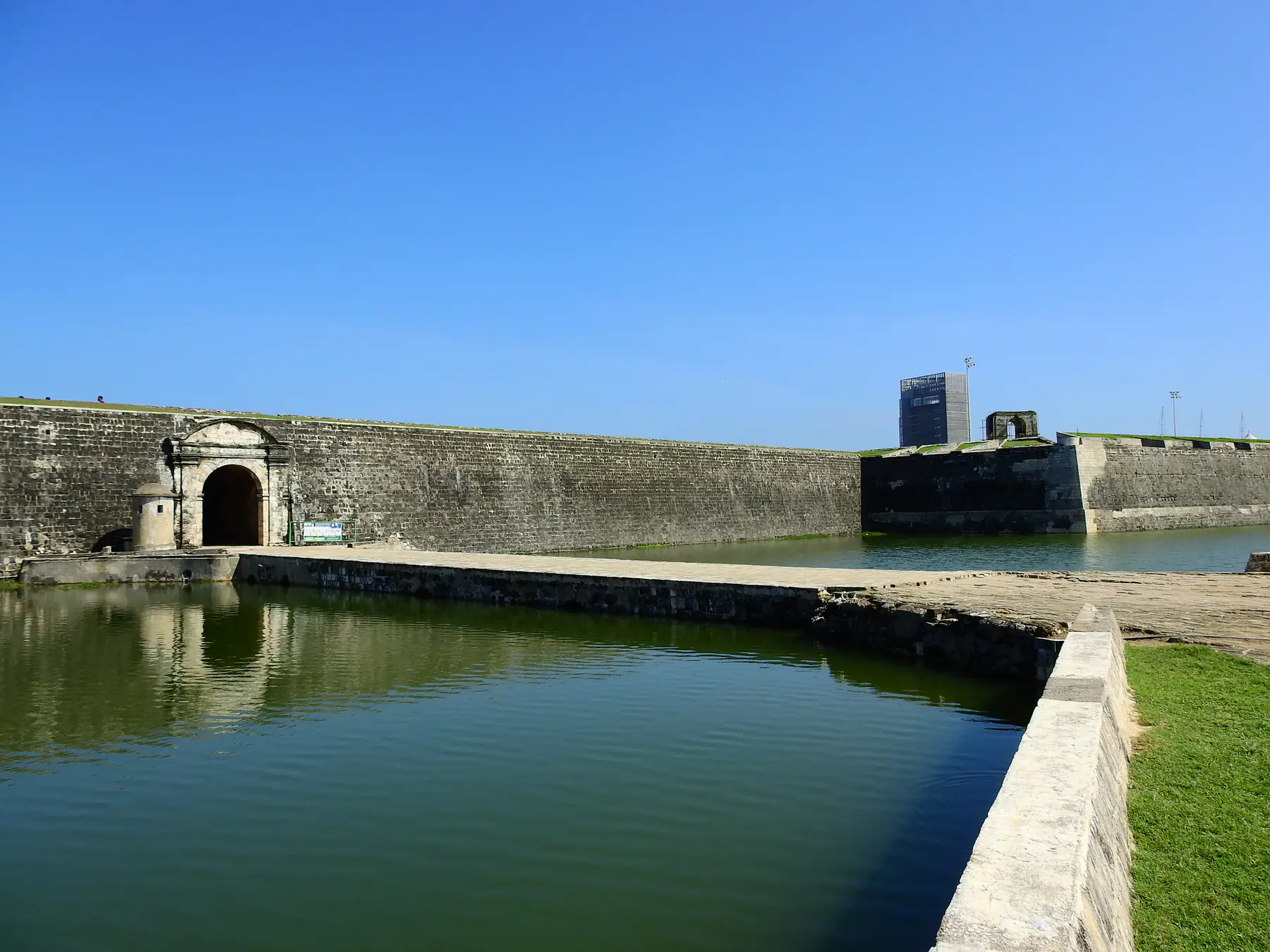 Ramparts and moat of the Dutch fort at Jaffna.